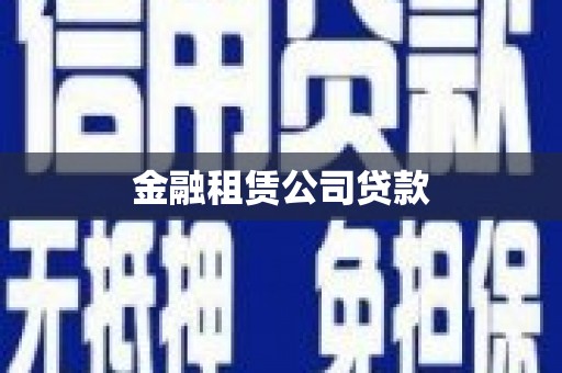 甘南金融租赁公司贷款