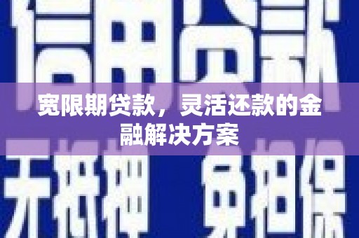 安陆宽限期贷款，灵活还款的金融解决方案