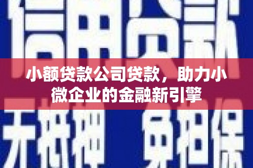 睢阳小额贷款公司贷款，助力小微企业的金融新引擎