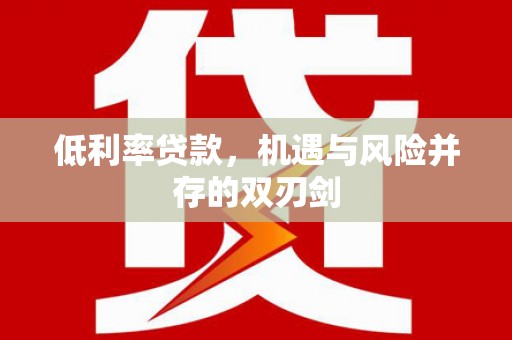 当涂低利率贷款，机遇与风险并存的双刃剑
